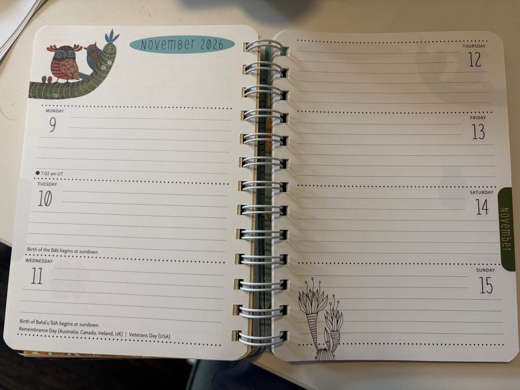 Bird Weekly Planner Inside